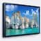 Designart - Greek Holidays - Cityscape Photo Canvas Art Print in Black Frame